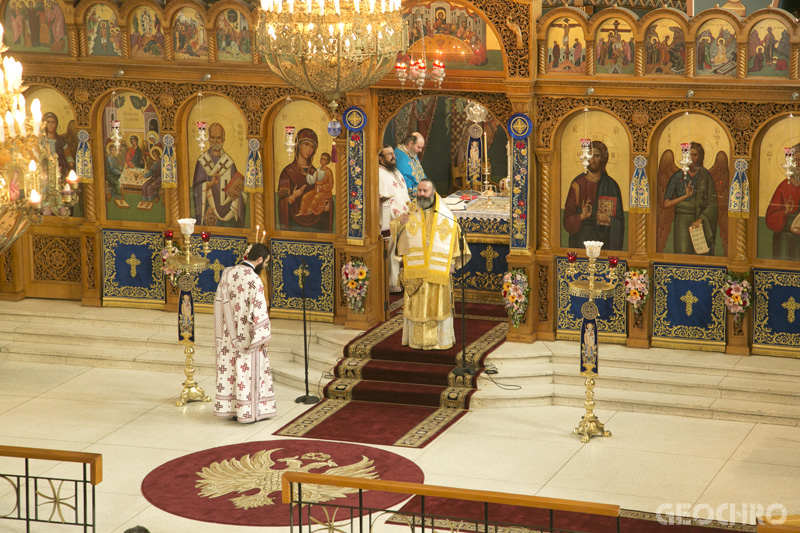 Archbishop Makarios - Blessing the Laity People during the Divine Liturgy