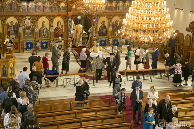 The Laity collecting Prosforo at St Nicholas Church