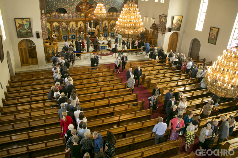 The Laity collecting Prosforo at St Nicholas Church